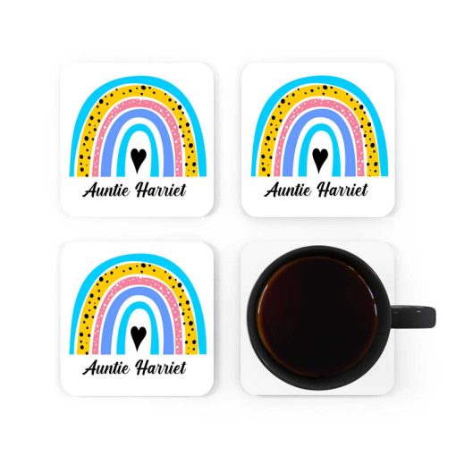 Personalised Rainbow Auntie Coaster